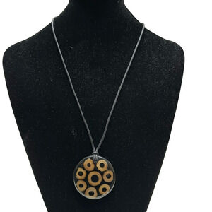 NWT decouture black circle pendant necklace